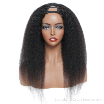 Glueless U Part 2x4 Hd Lace Frontal Yaki Kinky Straight Long Brazilian Peruvian Wigs Lace Front Virgin Human Hair